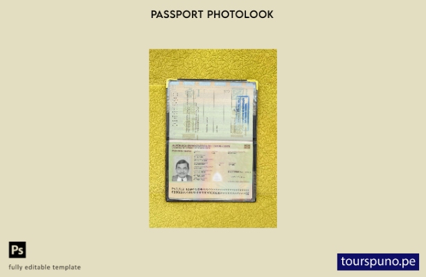 listo para imprimir plantilla de presentación fotográfica del pasaporte de Timor